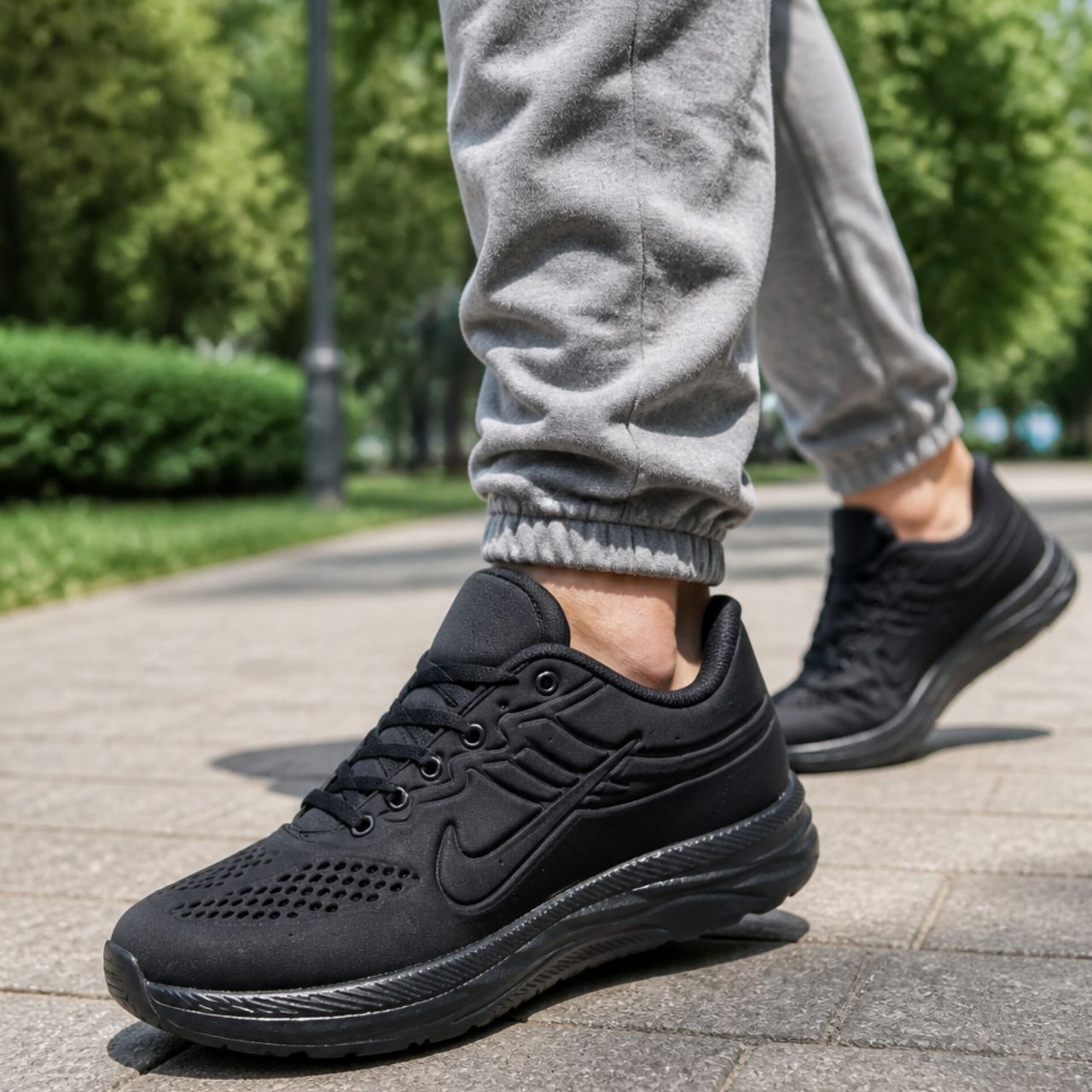 کفش ورزشی نایک مشکی زیره مشکی مدل Rota